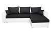 Rohová sedacia súprava Samba II, biela ekokoža/čierna látka