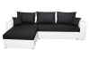 Rohová sedacia súprava Samba II, biela ekokoža/čierna látka