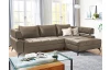 Rohová sedacia súprava Paris, svetlo hnedá látka, pravý roh