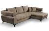 Rohová sedacia súprava Paris, svetlo hnedá látka, pravý roh