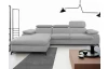 Rohová sedacia súprava Scala, svetlo šedá látka, ľavý roh