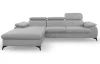 Rohová sedacia súprava Scala, svetlo šedá látka, ľavý roh
