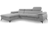 Rohová sedacia súprava Scala, svetlo šedá látka, ľavý roh
