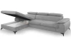 Rohová sedacia súprava Scala, svetlo šedá látka, ľavý roh