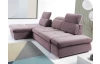 Rohová sedacia súprava Focus, ružová látka, ľavý roh