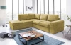 Rohová sedacia súprava Eddi, žltá látka, ľavý roh