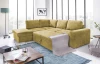 Rohová sedacia súprava Eddi, žltá látka, ľavý roh