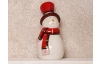 Vianočné dekorácie Snehuliak 14 cm, biely s červeným oblečením