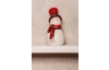 Vianočné dekorácie Snehuliak 14 cm, biely s červeným oblečením