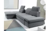 Rohová sedacia súprava Focus, oceľovo šedá látka, ľavý roh