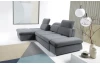 Rohová sedacia súprava Focus, oceľovo šedá látka, ľavý roh