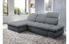 Rohová sedacia súprava Focus, oceľovo šedá látka, ľavý roh