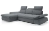 Rohová sedacia súprava Focus, oceľovo šedá látka, ľavý roh