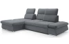 Rohová sedacia súprava Focus, oceľovo šedá látka, ľavý roh