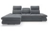 Rohová sedacia súprava Focus, oceľovo šedá látka, ľavý roh