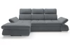 Rohová sedacia súprava Focus, oceľovo šedá látka, ľavý roh