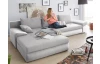 Rohová sedacia súprava Bono,svetlo šedá látka