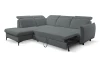 Rohová sedačka Glow, stredne šedá látka, ľavý roh