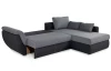 Rohová sedacia súprava Torgau, černá/šedá tkanina