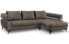 Rohová sedacia súprava Paris, blatistá hnedá látka, pravý roh