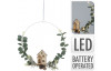Vianočné dekorácie LED veniec s domčekom, 30 cm