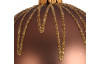 Vianočná ozdoba Hnedá guľa s trblietkami, 7 cm