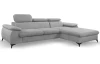 Rohová sedacia súprava Scala, svetlo šedá látka, pravý roh