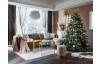 Vianočný dekoračný vankúš Zlaté vločky 45x45 cm, biely