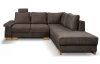 Rohová sedacia súprava Chivas 2A, hnedá látka, pravý roh
