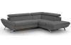 Rohová sedacia súprava Estelle, dymovo šedá látka, pravý roh