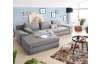 Rohová sedacia súprava Bono, stredne šedá látka
