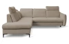 Rohová sedacia súprava Glow, taupe látka, ľavý roh