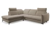 Rohová sedacia súprava Glow, taupe látka, ľavý roh