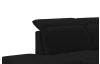 Rohová sedacia súprava Glow, čierna látka, ľavý roh