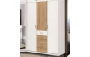 Šatníková  skriňa bez zrkadla Click, 135 cm, biela/doskový dub