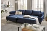 Rohová sedacia súprava Paris, modrá látka, ľavý roh
