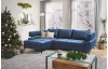 Rohová sedacia súprava Paris, modrá látka, ľavý roh