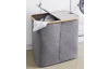 Kôš na prádlo Elena, bambus/šedá tkanina