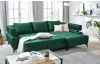 Rohová sedacia súprava Paris, tmavo zelená látka, pravý roh