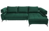 Rohová sedacia súprava Paris, tmavo zelená látka, pravý roh