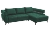 Rohová sedacia súprava Paris, tmavo zelená látka, pravý roh