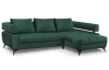 Rohová sedacia súprava Paris, tmavo zelená látka, pravý roh