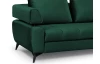 Rohová sedacia súprava Paris, tmavo zelená látka, pravý roh