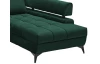 Rohová sedacia súprava Paris, tmavo zelená látka, pravý roh