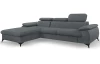 Rohová sedacia súprava Scala, ocelovo šedá látka, ľavý roh