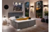 Posteľ boxspring s osvetlením Fargo 180x200 cm, šedá látka