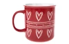 Hrnček 710 ml, červený so srdiečkami