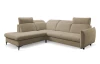Rohová sedacia súprava Glow, svetlo hnedá látka, ľavý roh
