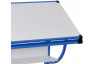 Polohovateľný písací stôl Roufas, modrý/biely