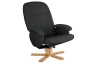 TV kreslo s taburetom Fiorina, čierna ekokoža